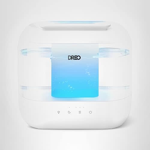 Dreo Humidifiers for Bedroom, 4L Top Fill for Large Room, 36H Runtime, 28 dB Quiet Supersized Cool Mist Air Humidifier for Baby Nursery, Plants, Indoor, Night Light, Easy to Clean & Fill