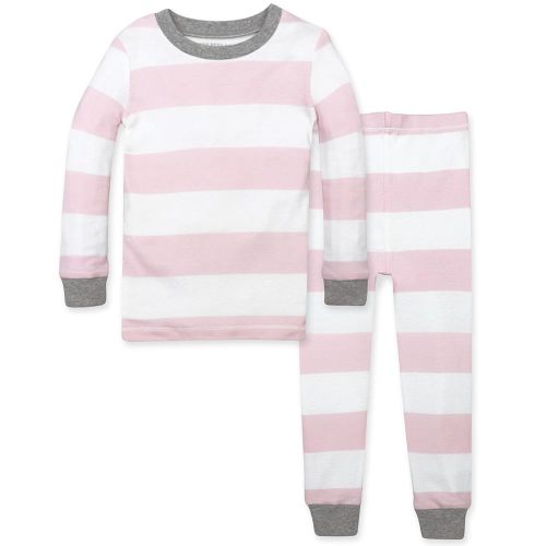 Burt's Bees Baby Girls' 2-Piece Long Sleeve Tee and Pants Organic Cotton Pajama Set