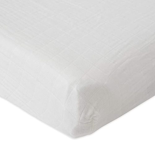 Little Unicorn Changing Pad Cover for Newborns & Infants | Soft & Breathable Muslin Fabric | Baby Diaper Changing Table Pad Cover (White)