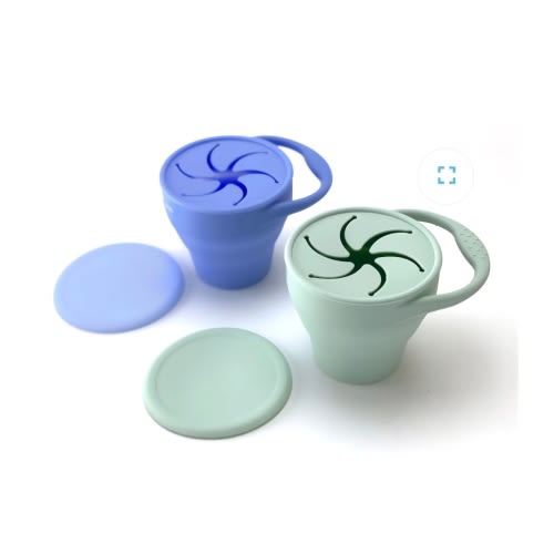 Collapsable Silicone Snack Cups – Sage & Veri Peri - otterlove by Platinum Pure | Premium Platinum Silicone Products for Babies & Toddlers