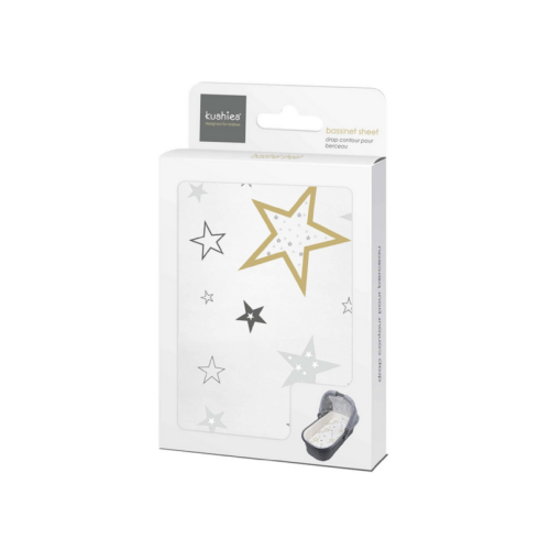 Kushies Percale Bassinet Sheet Golden Star
