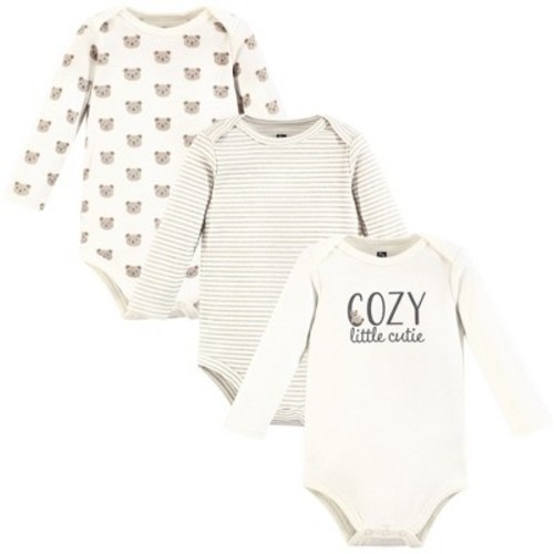 Hudson Baby Cotton Long-Sleeve Bodysuits, Cozy Cutie, 3-6 Months