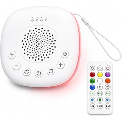 Portable Baby Sound Machine with Remote & Night Light