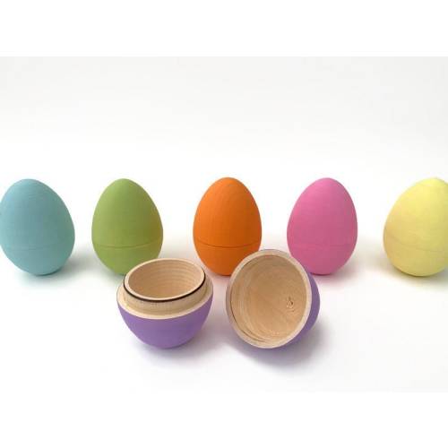 Hollow Wooden Easter Eggs, Fillable Wood Eggs, Easter Basket Stuffers, Spring Decor, Waldorf Easter