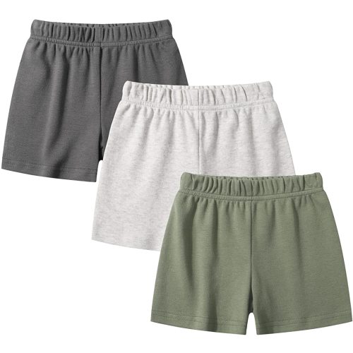 O2 BABY Organic Cotton Unisex Baby Pull-on Jogger Pants, Toddler Leggings, 3-Pack Crawling Pants 0-24 Months