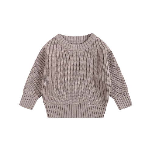 Toimothcn Baby Boys Girls Sweater Long Sleeve Crew Neck Simple Solid Color Pullover Sweater Warm Soft Fall Winter Knitted Sweaters Suitable For Dailywear