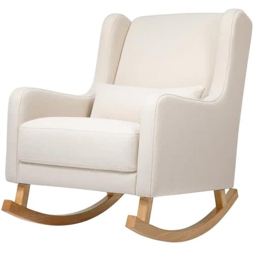 Babyletto Kai Rocker in Performance Natural Eco-Twill with Light Legs, Water Repellent & Stain Resistant, Greenguard Gold and CertiPUR-US Certified