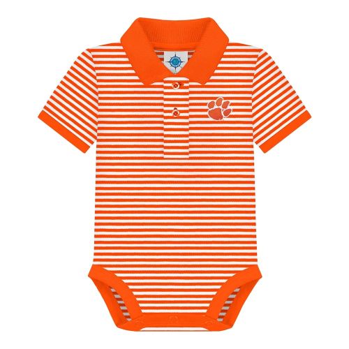 Creative Knitwear College Baby Striped Polo Bodysuit - Team Logo, Multiple Colors, for Boys & Girls (0-12 Months)
