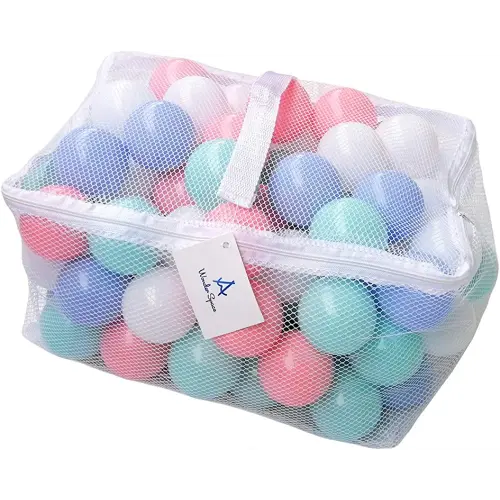 Wonder Space Soft Pit Balls, Chemical-Free Crush Proof Plastic Ocean Ball, BPA Free with No Smell, Safe for Toddler Ball Pit/Kiddie Pool/Indoor Baby Playpen