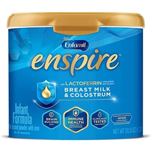 Enfamil Enspire Infant Formula with Immune-Supporting Lactoferrin, Brain Building DHA, 5 Nutrient Benefits in 1 Formula, Our Closest Formula to Breast Milk, Non-GMO, Reusable Tub, 20.5 Ounce Tube