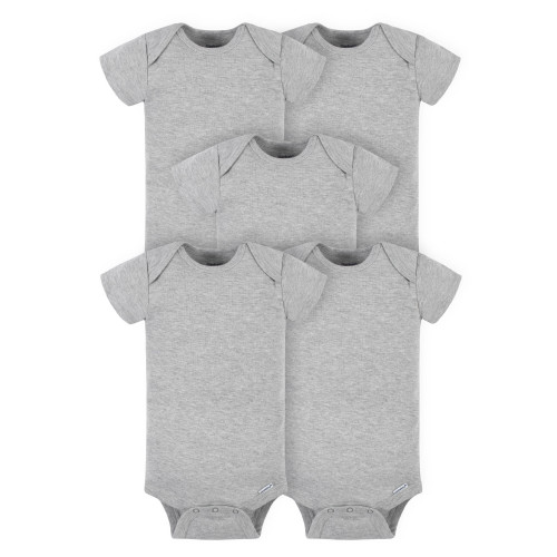 Gerber Baby Girl or Boy Gender Neutral Onesies Brand Cotton Rib Bodysuits, 5-Pack