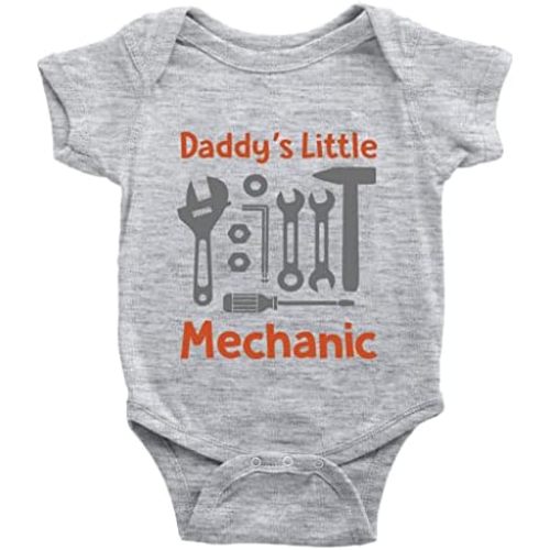 GKrepps Daddy's Little Mechanic Baby Boy Girl Clothes Newborn Organic Bodysuit Romper