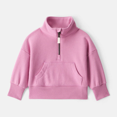 Pink Baby Girl Long-Sleeve Quarter-Zip Pullover Sweatshirt - Pink | Carter’s Oshkosh Canada