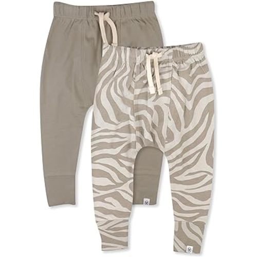 HonestBaby Multipack Honest Pants Joggers Pull on 100% Organic Cotton for Infant Baby and Toddler, Boys, Girls, Unisex