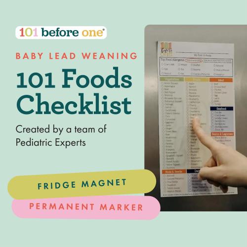 101 Foods Checklist Fridge Magnet for Baby Led Weaning from 101 before one