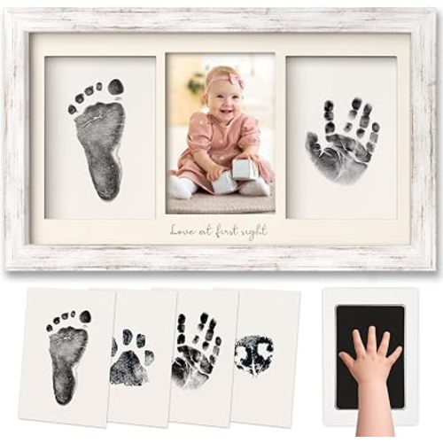 Inkless Hand and Footprint Kit, Boy Girl Newborn Keepsake (Vintage White)