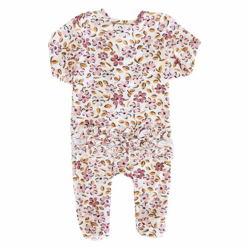 Mauvelous Meadow Ruffle Zipper Footie