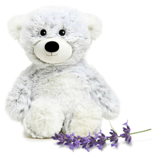 warmies Microwavable & Weighted Stuffed Animals, Gray Bear - Heated Stuffed Animal Plushie for Warmth & Comfort - Cute Soft Plush Toys for Adults & Children (Boys, Girls, Babies & Toddlers)