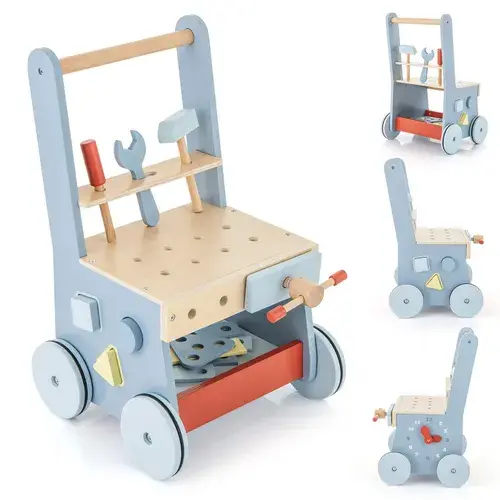 Baby Joy 2-in-1 Wooden Baby Push Walker & Tool Toys | Baby Bunting AU