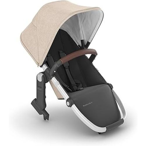 UPPAbaby RumbleSeat V2+ Second Lower Seat/Compatible with Vista 2015-2019 and Vista V2 / Adapters, Bumper Bar, Bug Shield Included/Declan (Oat Mélange/Silver Frame/Chestnut Leather)