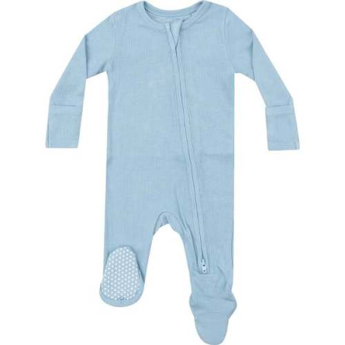 Dream Blue Rib 2-Way Zipper Footie, Blue