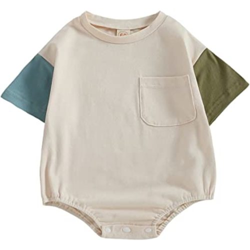 Twopumpkin Baby Boy Bubble Romper Crewneck Sweatshirt Onesie Oversized Long Sleeve Shirt Fall Winter Clothes Outfit