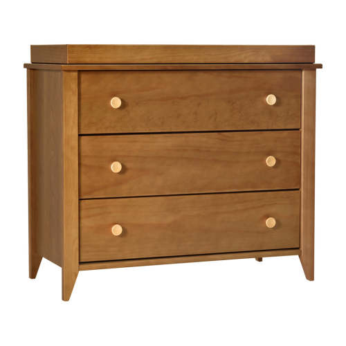 Sprout 3-Drawer Compact Changer Dresser with Removable Changing Tray (42") - Chestnut/Natural