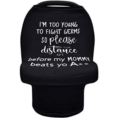 Nursing Cover for Breastfeeding Multi Use Baby Car Seat Covers Canopy Breastfeeding Scarf Stroller Cover for Mom Baby Boy Baby Girl (Black) 1 Count (Pack of 1)