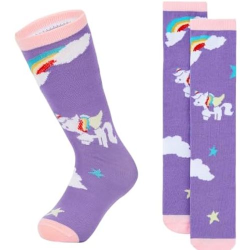 Zando Toddler Soccer Socks Breathable Kids Football Baseball Socks Cotton Toddler Knee High Socks Pattern Printed Socks