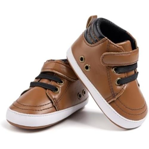 CENCIRILY Baby Boys Girls High Top Sneakers Soft Soles Anti Skid Infant Ankle Shoes Toddler Prewalker First Walking Crib Shoes