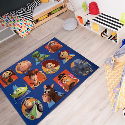 Disney Toy Story 4 Squares Printed Rug, 4'6" x 6'6"