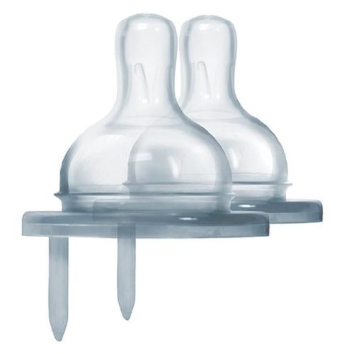 Pura Kiki Bottle Replacement Nipple 2-Pack - 100% Medical-Grade Silicone, Anti-Colic, NonPlastic - Suitable for Infants & Babies 3+ Months (Medium Flow)