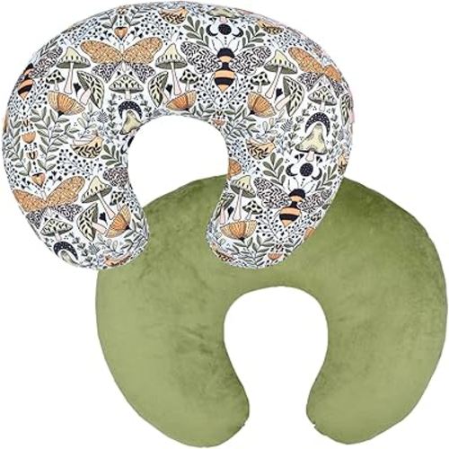 Winmany Baby Nursing Pillow Cover Infant Removable Breastfeeding Pillow Cover Cute Pattern Newborn Nursing Pillowcase Slipcovers Cushion Cover for Girls Boys 22.5 x 18 (Butterflies & Bees)