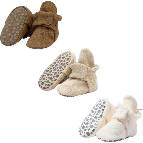 Zutano Unisex Fleece Baby Booties with Organic Cotton Lining, Newborn Essentials