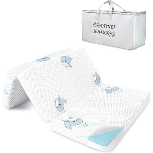 Pack and Play Mattress,38x26 Trifold Pack N Play Mattresses,Soft & Firm Breathable Memory Foam Portable Travel Baby Mattress for Pack N Play with Removable Cover