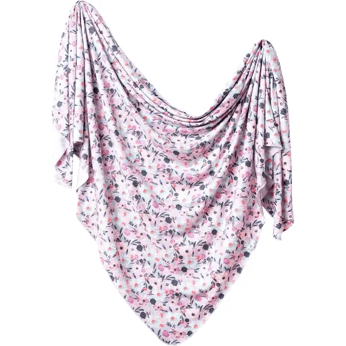 Copper Pearl Large Premium Knit Baby Swaddle Receiving Blanket Floral Morgan