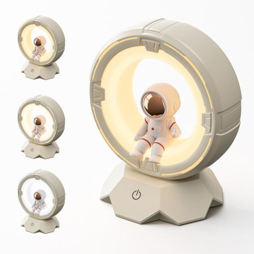 Rechargeable Astronaut Night Light，3 Color Adjustment，4 brightness levels,Dimmable Baby Safe Night Lights for Nursery,Rechargeable Night Lights for Girls and Boys, for Birthday Gifts/Sleep