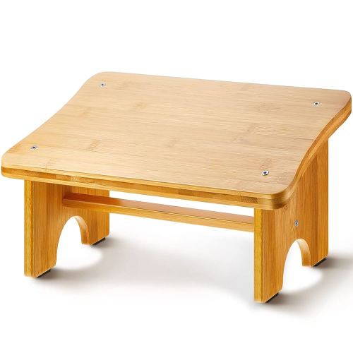 Yookeer Foot Rest Under Desk, Nursing Foot Stool Wood Desk Footrest Slanted Rest Nonslip Wooden Stool Chair Portable for Adults, Office Home Kitchen Bedroom Living Room Bathroom