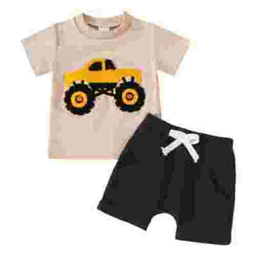 HCNTES Toddler Boy's 2 Piece Short Sets Outfits Clothes Sets T-Shirt and Cargo Shorts Sets,18-24 Months