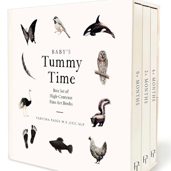 Baby's Tummy Time Book Box Set: A 3-Book Box Set of High-Contrast Art for Visual Stimulation at Tummy Time (Tabitha Paige Children's Book Series)