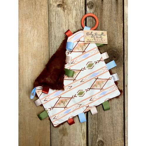 Desert Cactus Tag Lovey with Silicone Teething Ring | BabyBundles by Maddy