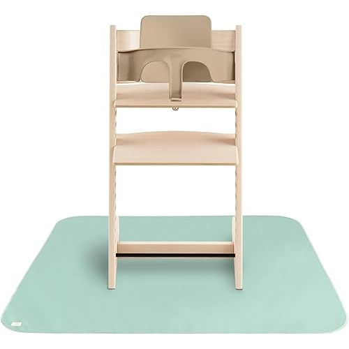 mushie Baby Splat Mat 42.5x42.5 Inch (Roman Green) | Water Resistant for Under High Chair and Infant Play