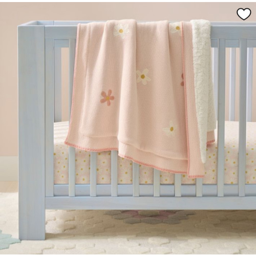 Daisy Knit Sherpa Baby Blanket