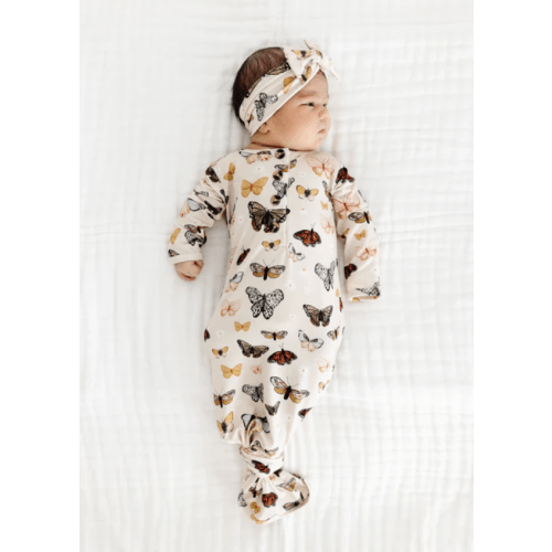 Amelia Knotted Gown:  Newborn - 3m