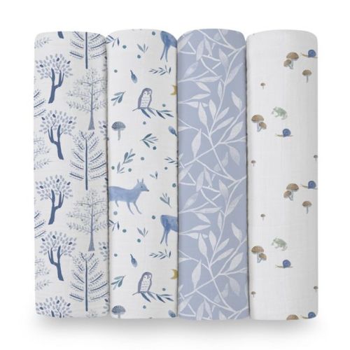 aden + anais essentials 4pk Cotton Muslin Swaddle Blankets - Outdoors: Classic Muslin Textile, Sensory Friendly