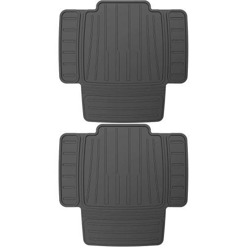 insefocc TPE Car Seat Protector for Child Car Seat, Waterproof Anti‑Slip No Imprints Car Seat Cover, Universal Booster Seat Protector for Baby & Pet, BPA‑Free Under Seat Car Mat(Black 2pc)