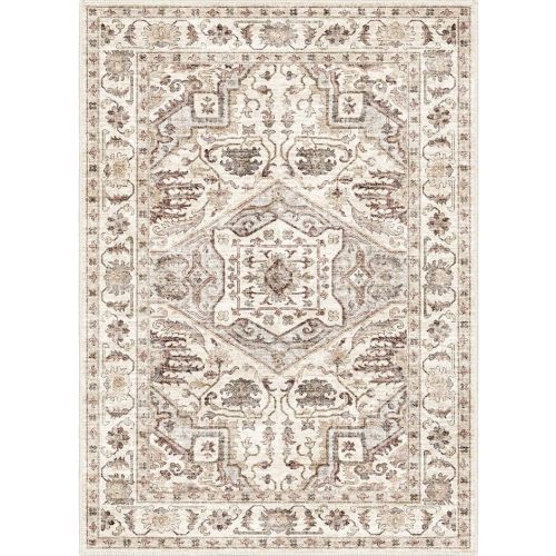 Area Rug 5x7 Rugs with Non Slip Backing Washable Area Rugs with Vintage Design for Living Room Bedroom Dinning Room, Home Decor Living Room Area Rugs 5x7(Brown Beige, 5x7)……