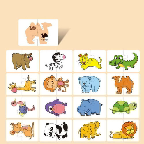 32Pcs Toddler Animal Matching Card