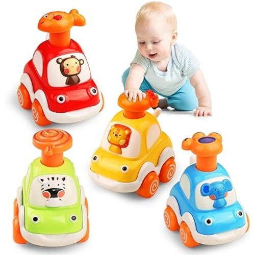 ALASOU Animal Car Toys for 1 2 Year Old Boy|Baby Toys 12-18 Months|1 Year Old Boy Gifts for Toddler Toys Age 1-2|1 2 Year Old Boy Birthday Gift for Infant Toddlers|Easter Basket Stuffers for Toddler