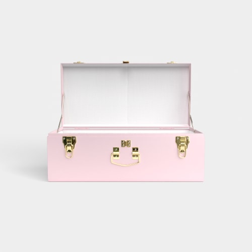 Petite Trunk - Pink - White Dot / Embroidery
